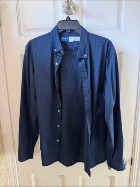 Old Navy Men's Dark Navy Button-Down Everyday Shirt M